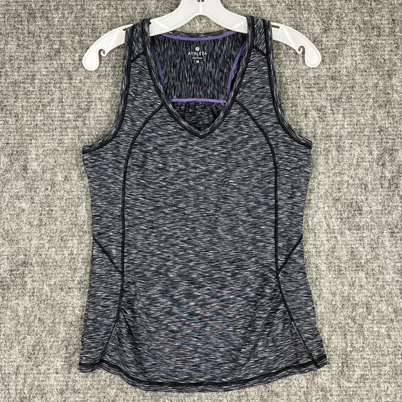Athleta Womens POP SPACE DYE TANK Top Shirt Medium Gray Yoga Studio Activewear - Picture 1 of 8